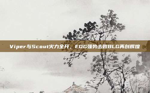 Viper与Scout火力全开，EDG强势击败BLG再创辉煌