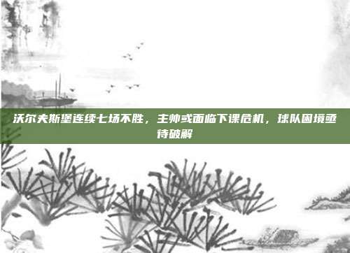 沃尔夫斯堡连续七场不胜，主帅或面临下课危机，球队困境亟待破解