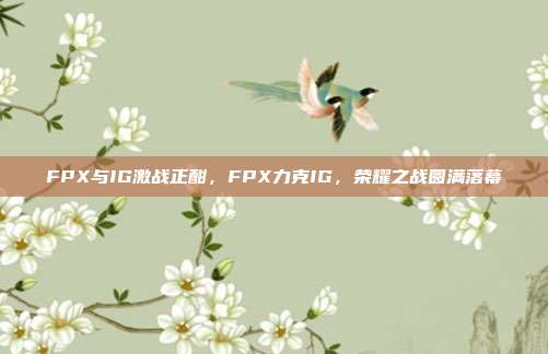 FPX与IG激战正酣，FPX力克IG，荣耀之战圆满落幕