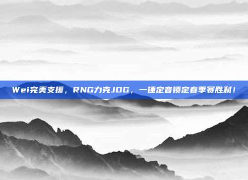 Wei完美支援，RNG力克JDG，一锤定音锁定春季赛胜利！